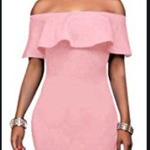 Pink Off the Shoulder Dress